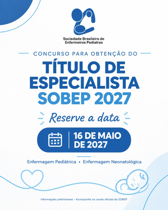 Concurso para obtenção do Título de Especialista SOBEP 2027 — Reserve a data: 16 de maio de 2027